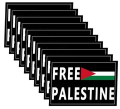 10 Pack Free Palestine Gaza Flag Arabic Freedom for Palestinians Stand Black