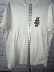 Goodfellow & Co Men’s Large Holiday Graphic T-Shirt Cream Cotton Blend Light It