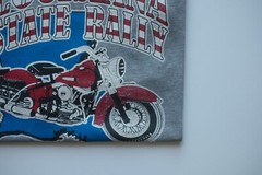 JERZEES VTG MOTORCYCLE BIKER LOUISIANA STATE RALLY DISTRESSED GRAY T SHIRT SZ