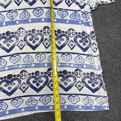 Vintage 90S Surfing Beach Aop Striped Pattern Single Stage White Tee XL Mens