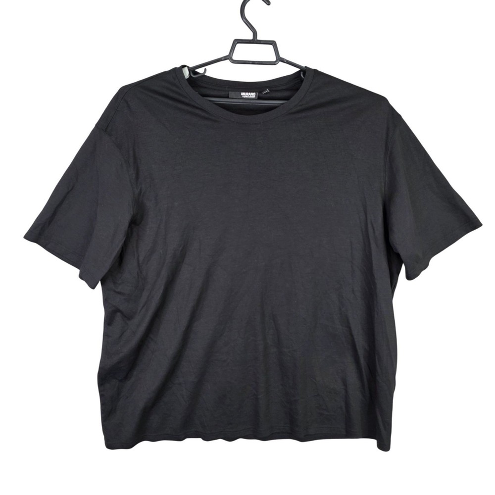Mens Murano Liquid Luxury Black T Shirt Short Sleeve Crewneck 100% Cotton 3XT