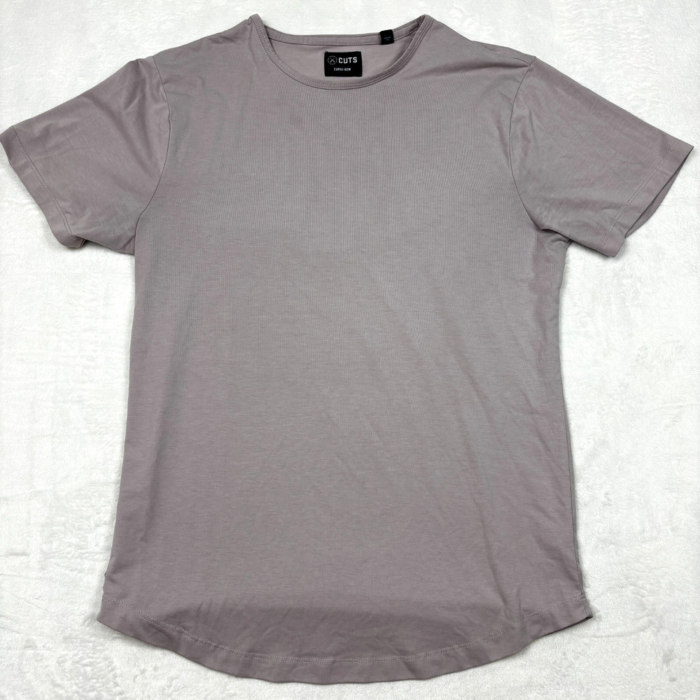 Cuts Curve Hem T Shirt Mens L Pink Mauve Pyca Pro Stretch Athletic Tee
