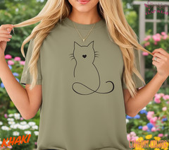 Unisex Minimalist Cat Heart T SHIRT,T shirt women,T shirt men,T shirt vintage