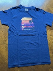 Gulf Shores Jeep Sunset Travel Souvenir Adult Size Small T-shirt ~ Navy Blue