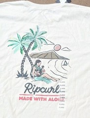 Rip Curl Staple T-Shirt Standard Fit White Made With Aloha Graphic Size XL- New