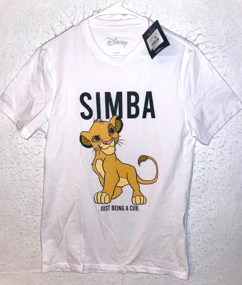 Lion King SIMBA Just Being a Cub White T-shirt Short Sleeve Men’s S KOAJ