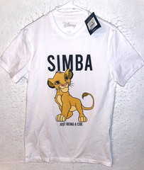 Lion King SIMBA Just Being a Cub White T-shirt Short Sleeve Men’s S KOAJ
