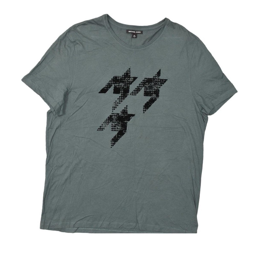 Michael Kors Men’s Gray Cotton T-Shirt 2XL Crew Neck Short Sleeve Solid