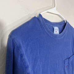 Noah Shirt Mens Small Blue Long Sleeve Pocket Crewneck Tee Made USA Casual