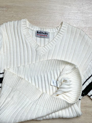 Vintage Bitch Skateboards V-neck knit sweater, Size Medium 90S