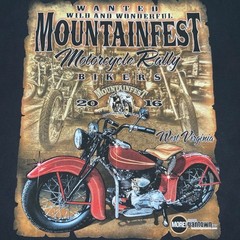 Motorcycle Biker T-Shirt Men’s 2XL Black Mountainfest 2016 Bikers Rally Outlaw