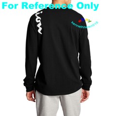 CHAMPION HERITAGE OVER SHOULDER SCRIPT LONG SLEEVE TEE SHIRT BLACK MENS SIZE M