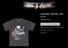 OFFICIAL EXCLUSIVE TOUR MERCH-VINTAGE RACING TEE-SIZE M-OCTANE-DON TOLIVER