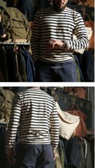 Bronson Mens Breton Striped Long Sleeve Shirt Causal French Sailor Naval T-Shirt
