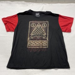 Fresh Laundry In Cash We Trust Shirt 4XL Black Red Colorblock Graphic Tee