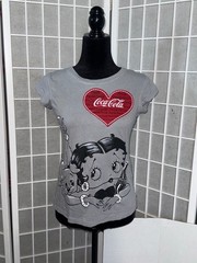 Vintage 1990’s Betty Boop Coca Cola Red & Gray T-Shirt Size Large