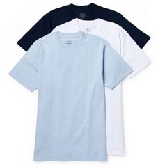 Stafford 3-Pack Men’s 100% Cotton Heavy Weight Crew-Neck T-Shirt Navy Blue White