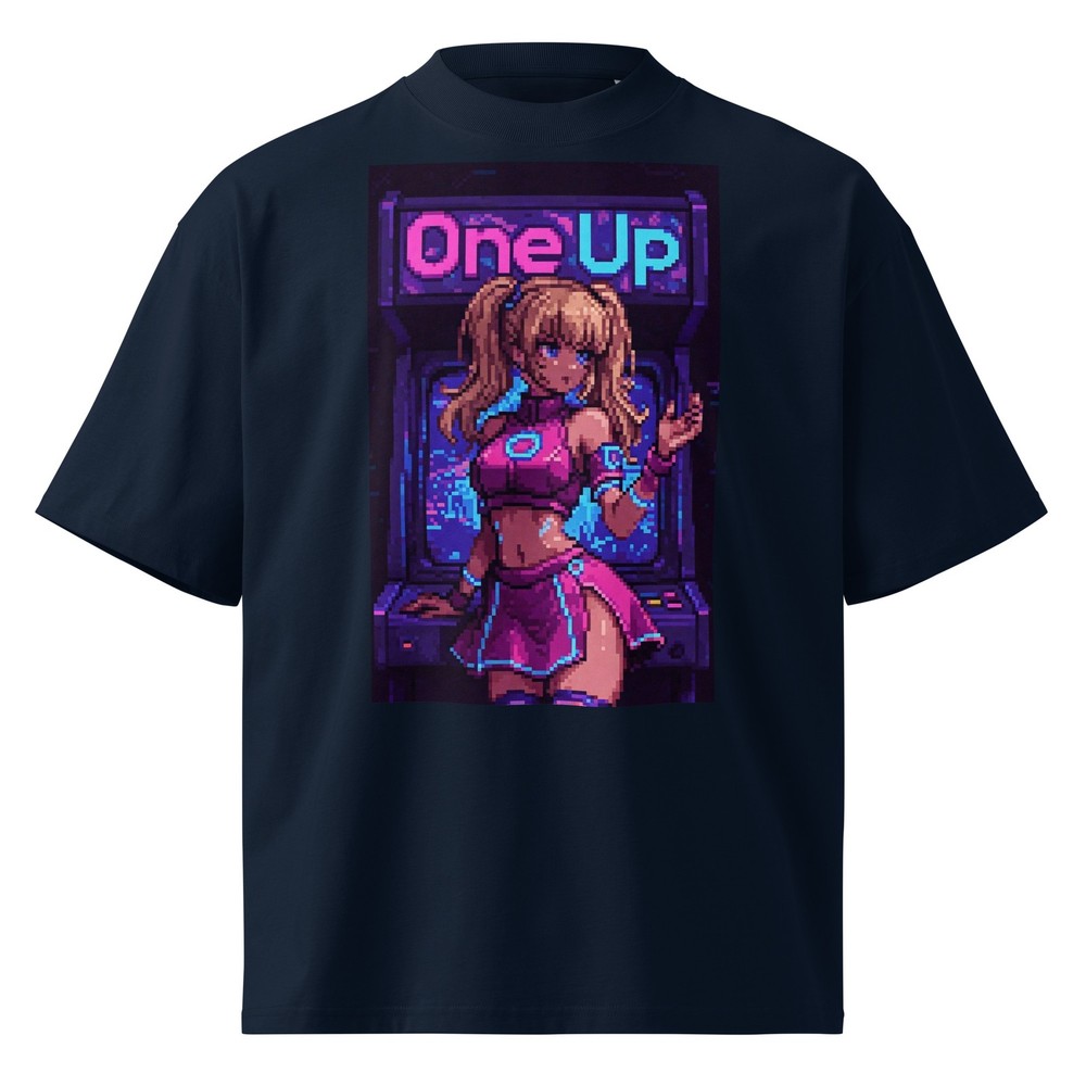 Unisex organic oversized high neck t-shirt