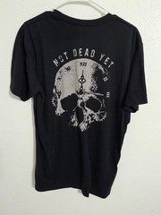 BC Shirt Mens Large Black Not Dead Yet Skull Clock Graphic Tee Gothic Streetwear
