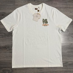 Common People Mens Size L Palms Print Tee Ecru Caribbean Surf Co Graphic Beach