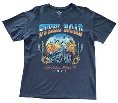 Hollister T Shirt Med Adult Black Steel Road Red Desert Motor Biker Logo Mens M