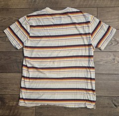 VTG Hang Ten T-Shirt Mens XL Beige Stripes Beach Surf Short Sleeve