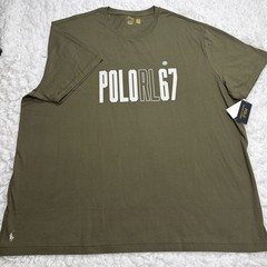 Polo Ralph Lauren Mens T-Shirt Size 4XB Big Tall Olive Green Graphic RL67 New!!