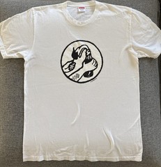 Supreme Molotov Cocktail White Graphic Mens T-Shirt ~ Size Medium SS18 2018