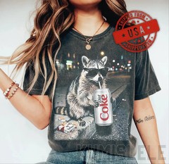 Funny Raccoon Drinking Soda Shirt Trash Panda Meme Tee