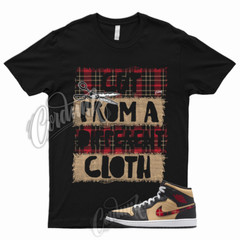 CUT T for 1 Mid Tartan Tan Black Red Plaid Shirt To Match Low High