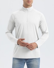 SPF Shirts for Men UPF 50 Shirts Long Sleeve Mens Quarter Zip Pullover Golf L…