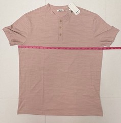 COOFANDY Men’s Henley Summer SS T-Shirt in Pink/Dusty Rose Size L *New w/ Tags*