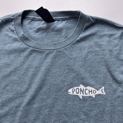 Poncho Outdoors T Shirt Men’s XL Blue Logo Outdoor Hunting Fishing Tee – EUC