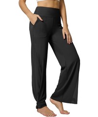 Women’s Wide Leg Yoga Pants with Pockets High Waist Loose Casual Trousers