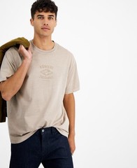 AX Armani Exchange Men’s Embroidered Outlined Logo T-Shirt Beige-Small