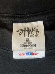 SHAKA WEAR SUPER MAX HEAVY WEIGHT T-SHIRT BLACK TEE PLAIN BLANK XL