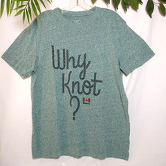 Roots Canada T-Shirt Why Knot? Rope Font Green Mens M Tagless Tee Cotton Blend