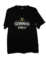 Guinness Official Merchandise T-Shirt Men M Black Crew Short Sleeve