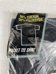 VTG 90’S BVD HEAVYWEIGHT POCKET T-SHIRT BLACK COTTON/POLY MENS M MADE IN USA NEW
