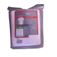Hanes Ultimate Men’s 6-Pk Tagless T-Shirts Small Soft Breathable White CrewNeck