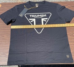 Triumph Helston T-Shirt Mens XL Jet Black Spellout Logo Cotton Short Sleeve