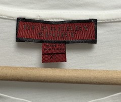 Burberry Sport Men’s XL White/Black Nova Check Plaid Cotton T-Shirt Portugal euc