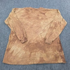Men’s Extra Large The Mountain Wolf T-Shirt Long Sleeve Brown Tie Dye Streetwear