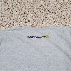 Carhartt Shirt Mens Medium Gray Graphic Tee Spell Out Work Wear Outdoors Adult *