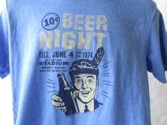 10 Cent Beer Night & Cleveland Stadium Ohio June 1974 Lt Blue T-Shirt S-3XL NEW