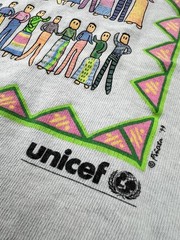 Vintage 90s UNICEF Shirt Mens XL Blue Diversity Graphic Charity Tee Made USA