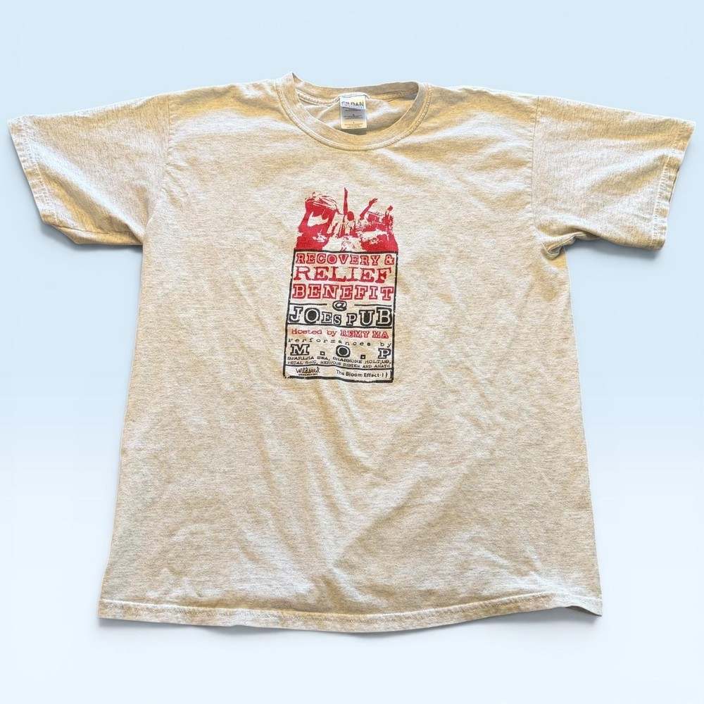 Vtg Rap Tee NYC Recovery Relief Benefit Joes Pub Shirt Men L Remy Ma MOP Concert