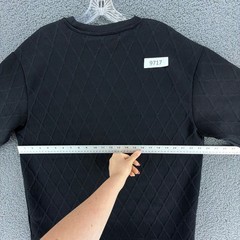 Saints Studio Shirt Mens L Black Textured Diamond Pattern Crew Neck Stretch