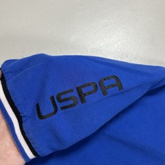 y2k US Polo Assn. USPA Black Mallet Graphic Polo Shirt Men’s Size 2XL Blue