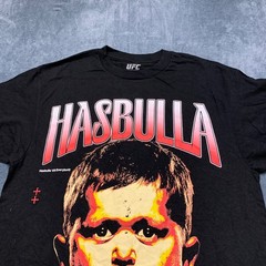 UFC Hasbulla Magomedov T Shirt Mens Large Black Cotton Dark Wash Non Stretch